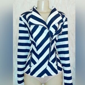 nwot Striped Asymmetrical Zip Jacket -